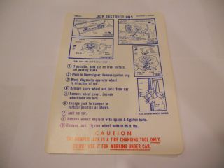 1969 B BODY (EXCEPT CHARGER) JACK INSTRUCTIONS