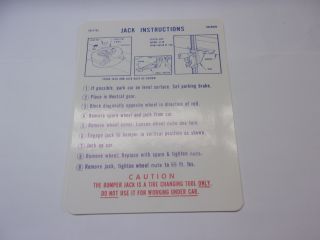 1970 CHARGER JACK INSTRUCTIONS