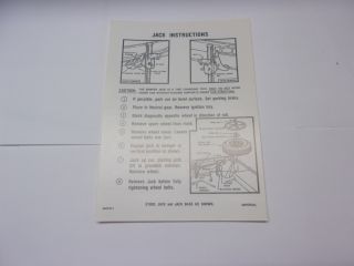 1965-66 IMPERIAL JACK INSTRUCTIONS