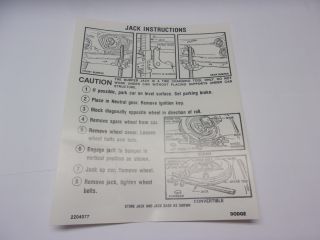 1962 DODGE JACK INSTRUCTIONS