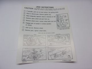 1964 B BODY JACK INSTRUCTIONS