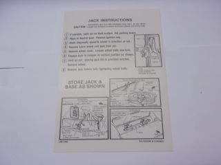 1966 B BODY JACK INSTRUCTIONS