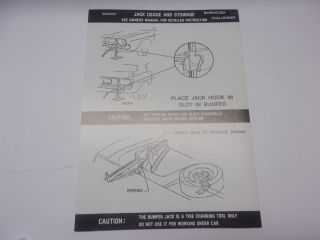 1972-74 BARRACUDA/CHALLENGER JACK INSTRUCTIONS