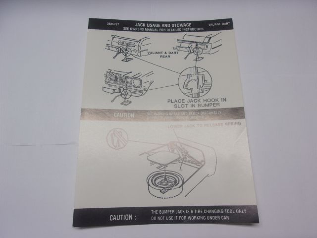 1973-74 A-BODY JACK INSTRUCTIONS