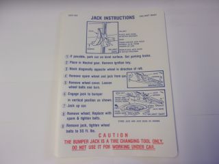 1970-71 A-BODY JACK INSTRUCTIONS