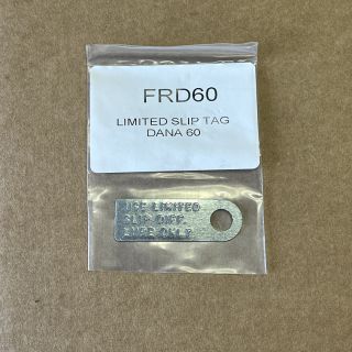 REAR AXLE LONG LIMITED SLIP LUBE TAG