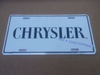 CHRYSLER LICENSE PLATE