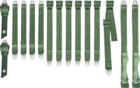 70-71 A BODY GREEN SEAT BELT SET BENCH SEAT